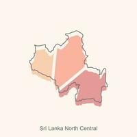 Karte von sri Lanka Norden zentral bunt Illustration Design, Welt Karte International Vektor Vorlage mit Gliederung Grafik skizzieren Stil isoliert auf Weiß Hintergrund