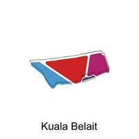 Karte von kuala belait bunt geometrisch Design mit Gliederung Illustration Vorlage, Logo Element zum Vorlage. vektor