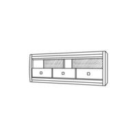 Möbel Symbol Innere von Fernseher Stand Design minimalistisch Logo, Vektor Symbol Illustration Design Vorlage