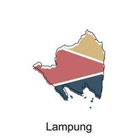 Karte von Lampung Illustration Design, Welt Karte International Vektor Vorlage mit Gliederung Grafik skizzieren Stil isoliert auf Weiß Hintergrund