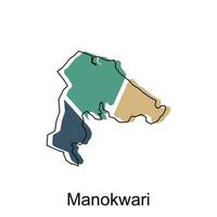 Karte von manokwari Illustration Design, Welt Karte International Vektor Vorlage mit Gliederung Grafik skizzieren Stil isoliert auf Weiß Hintergrund