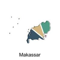 Karta av makassar illustration design, värld Karta internationell vektor mall med översikt grafisk skiss stil isolerat på vit bakgrund