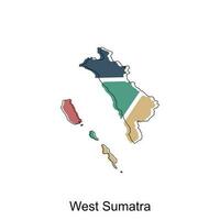 Karta av väst sumatra design mall, vektor illustration av Karta av indonesien på vit bakgrund