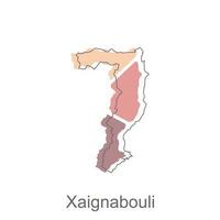Karte von Xaignabuli modern Umriss, Vektor Karte von Laos Illustration Vektor Design Vorlage, geeignet zum Ihre Unternehmen