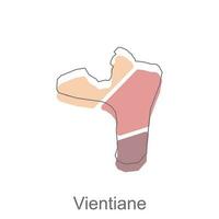 Karta av vientiane färgrik geometrisk med översikt vektor design, värld Karta Land vektor illustration mall