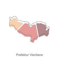 Karte von Präfektur Wien bunt geometrisch mit Gliederung Vektor Design, Welt Karte Land Vektor Illustration Vorlage