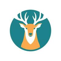 rådjur djur- logotyp illustration vektor design mall