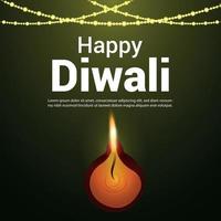 Happy Diwali Indian Festival Feier Grußkarte vektor