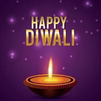 lycklig diwali indisk festival firande kort vektor