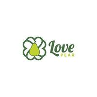 Liebe Birne Logo Design Vektor