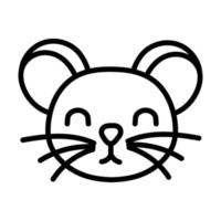 süße kleine Maus im Tierlinienstil vektor