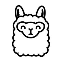 süßes Lama wildes Tier Linienstil-Symbol vektor