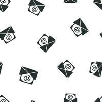 Mail Briefumschlag Symbol nahtlos Muster Hintergrund. Geschäft eben Vektor Illustration. Email Zeichen Symbol Muster.