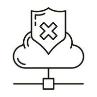 Daten Austausch Wolke Symbol, schützen Fernbedienung die Info Lagerung, Datenbank Computer Technologie Information Gliederung eben Vektor Illustration, isoliert auf Weiß.