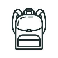 Rucksack Symbol lehrreich Institution Verfahren, zurück zu Schule Gliederung eben Vektor Illustration, isoliert auf Weiß. Konzept liefert Symbol.