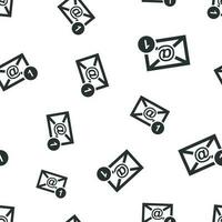 e-post kuvert meddelande sömlös mönster bakgrund ikon. företag platt vektor illustration. post tecken symbol mönster.