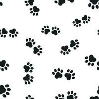 Tier Pfote drucken nahtlos Muster Hintergrund. Geschäft eben Vektor Illustration. Hund oder Katze Pfotenabdruck Zeichen Symbol Muster.