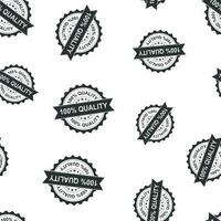 100 Qualität Siegel Briefmarke nahtlos Muster Hintergrund. Geschäft Konzept Vektor Illustration. 100 Prozent Qualität Abzeichen Symbol Muster.