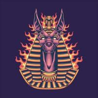 Feuer Verbrennung Anubis Logo Illustration vektor