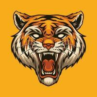 tiger huvud sport logotyp maskot illustration vektor