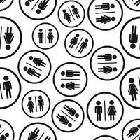 toalett, toalett sömlös mönster bakgrund. företag platt vektor illustration. män och kvinnor tecken för toalett symbol mönster.