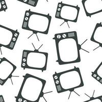 TV ikon sömlös mönster bakgrund. företag platt vektor illustration. tv tecken symbol mönster.