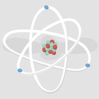 Atom isoliert auf weißem Hintergrund vektor