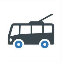 trolleybuss ikon. vektor och glyf