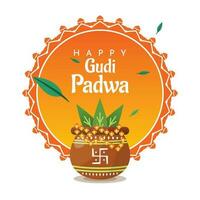 indisch gudi Padwa Festival Feier Vektor Illustration