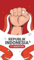 Illustration von das Unabhängigkeit von das Republik von Indonesien. Vektor Prämie