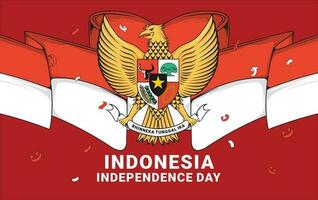 Garuda Indonesien Banner zum Unabhängigkeit Tag vektor