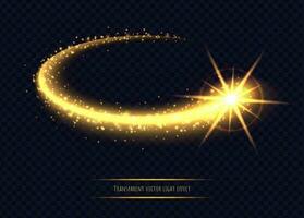 Magie golden Star Licht bewirken vektor