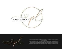 Initiale pl Schönheit Monogramm und elegant Logo Design Handschrift Logo Initiale Unterschrift vektor