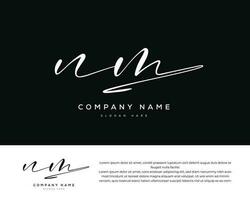 n m nm Initiale Brief Handschrift und Unterschrift Logo vektor