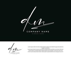 d m dm Initiale Brief Handschrift und Unterschrift Logo vektor