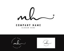 mh m h Initiale Brief Handschrift und Unterschrift Logo vektor