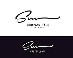 s m sm Initiale Brief Handschrift und Unterschrift Logo vektor