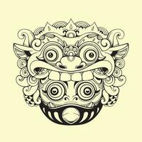 barong balinesisk daruma översikt vektor konst