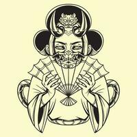 japan geisha flicka översikt vektor konst