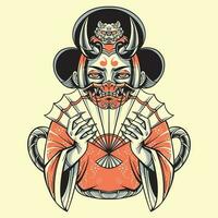 japan geisha flicka illustration vektor konst