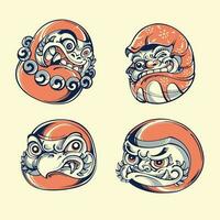 japanisch Daruma Maske Vektor Kunst