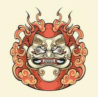 japansk daruma mask vektor konst