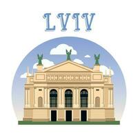 lviv National Oper. Ukraine. Vektor Illustration