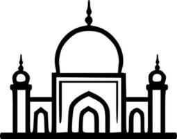 moské byggnad svart konturer svartvit vektor illustration