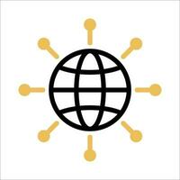 Digital Technologie, Sozial Netzwerk, global verbinden, einfach Geschäft Logo. schwarz Symbol auf Weiß Hintergrund vektor