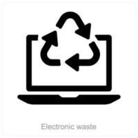 elektronisk avfall och återvinna ikon begrepp vektor