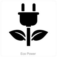 eco kraft och energi ikon begrepp vektor