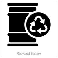 återvinna batteri och ekologi ikon begrepp vektor