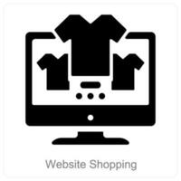 Webseite Einkaufen und E-Commerce Symbol Konzept vektor