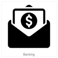 bank och ökning ikon begrepp vektor